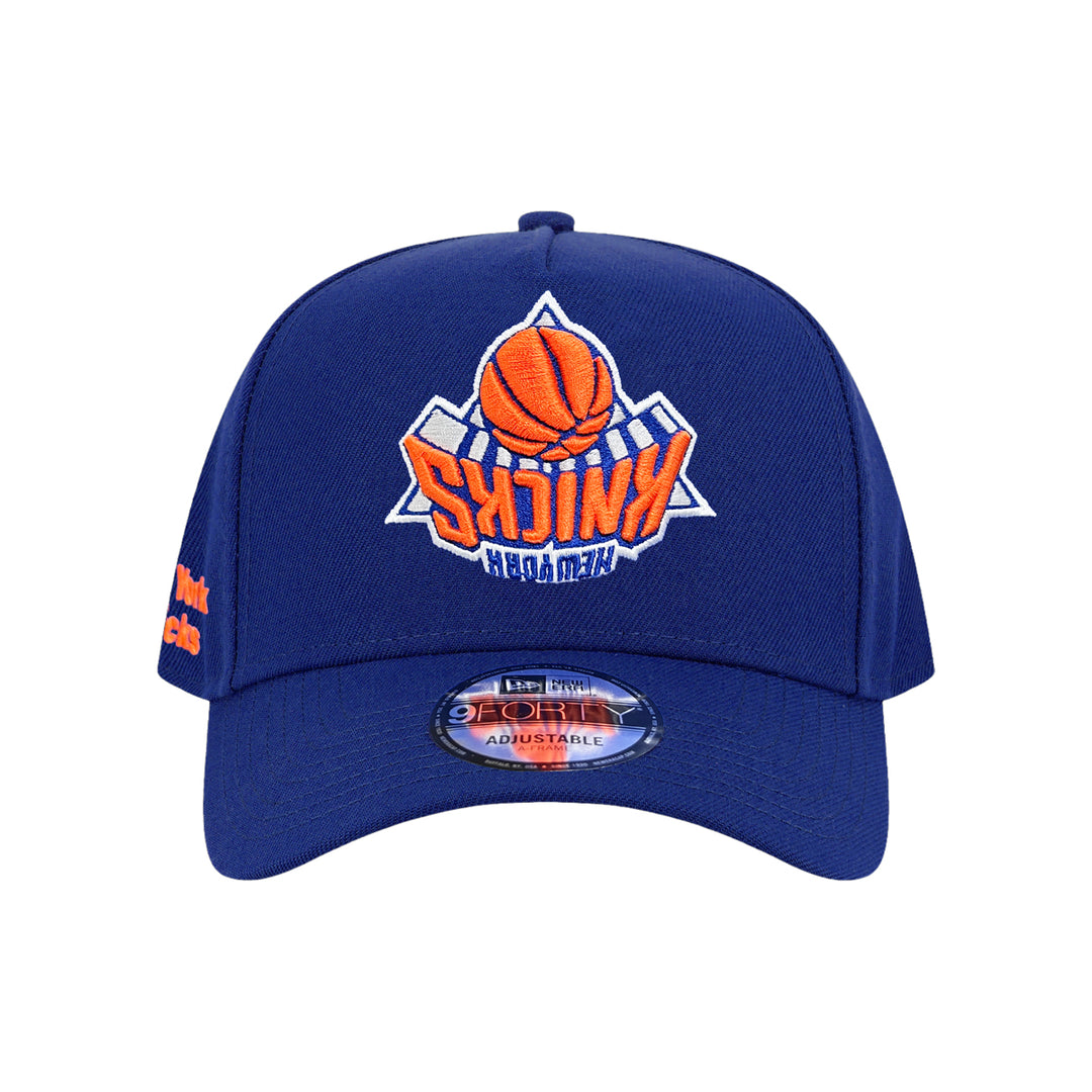 New Era หมวกรุ่น New York Knicks Upside Down Logo Nba Majestic Blue 9Forty Aframe Cap