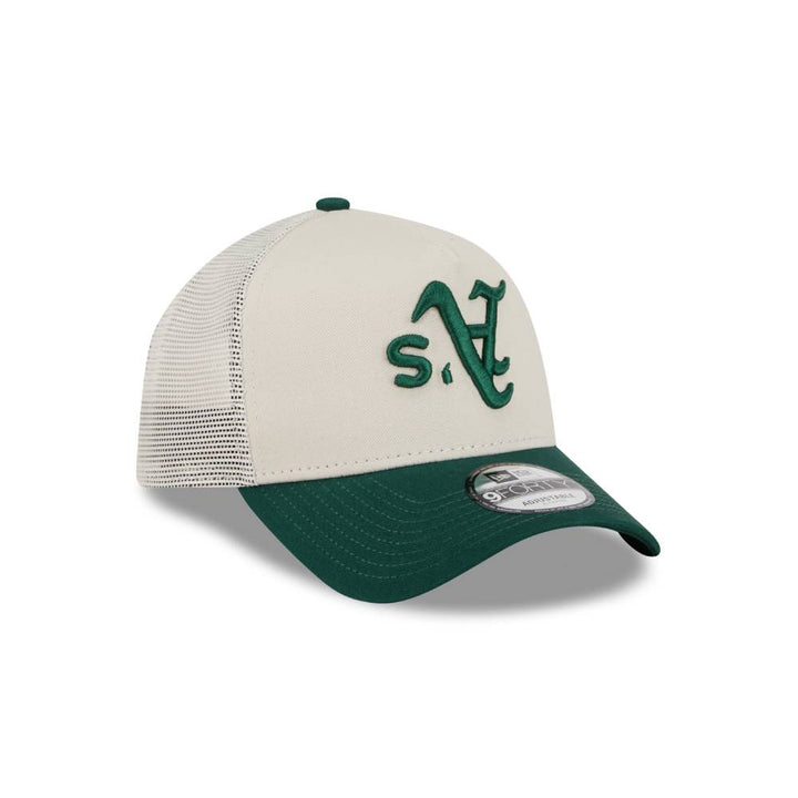 หมวกแก๊ป New Era รุ่น Oakland Athletics MLB Upside Down 2-Tone Dark Green Visor Stone 9Forty AF Trucker Cap