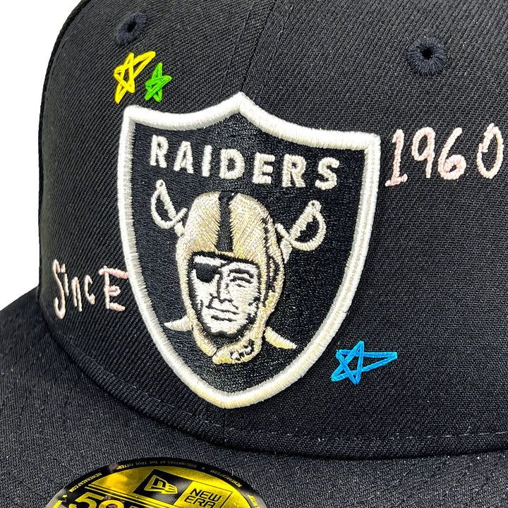 หมวกแก๊ป New Era รุ่น Las Vegas Raiders Scribble Black 59Fifty Cap
