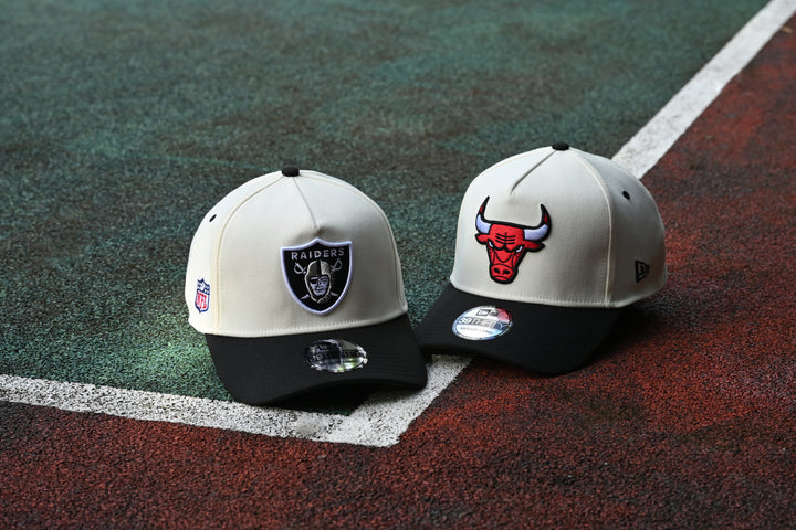 New Era หมวกรุ่น Las Vegas Raiders 2-Tone Black Visor Chrome White 39THIRTY A-Frame Cap