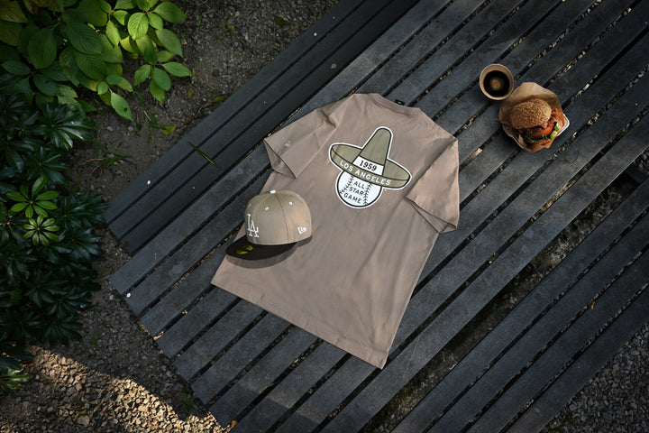 New Era เสื้อยืดแขนสั้นรุ่น 59Fifty Pack - Iced Latte Los Angeles Dodgers Cooperstown Khaki Short Sleeve T-Shirt