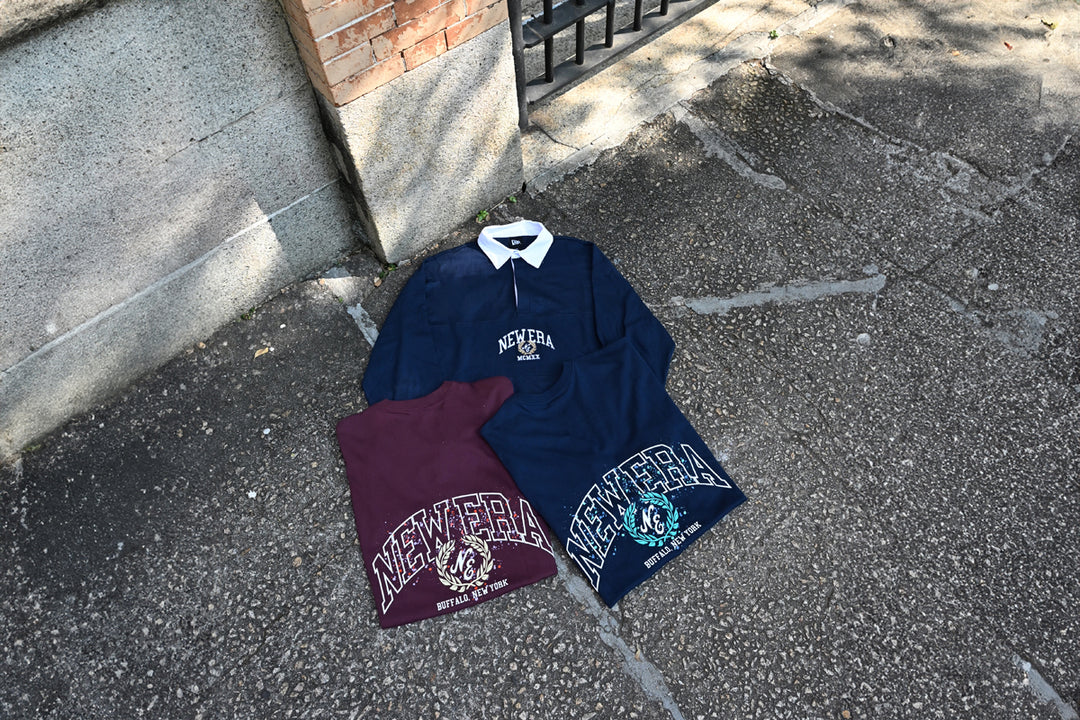 New Era เสื้อยืดแขนสั้นรุ่นNew Era Street Class Maroon Red Oversized Short Sleeve T-Shirt
