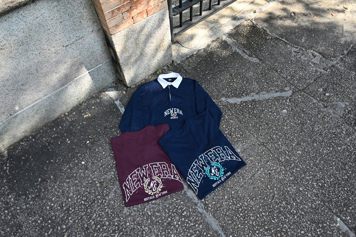New Era เสื้อยืดแขนสั้นรุ่นNew Era Street Class Maroon Red Oversized Short Sleeve T-Shirt