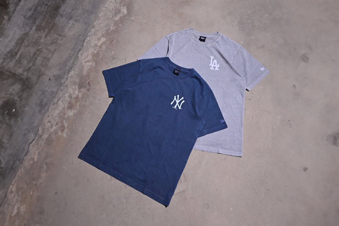 New Era เสื้อยืดแขนสั้นรุ่น Los Angeles Dodgers League Washed Cotton Dolphin Gray Short Sleeve T-Shirt