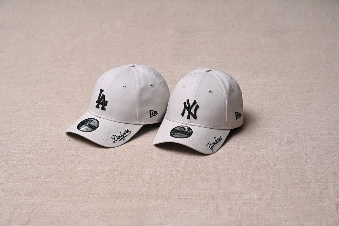 New Era หมวกรุ่น Los Angeles Dodgers Black Visor Script Stone 9FORTY Cap