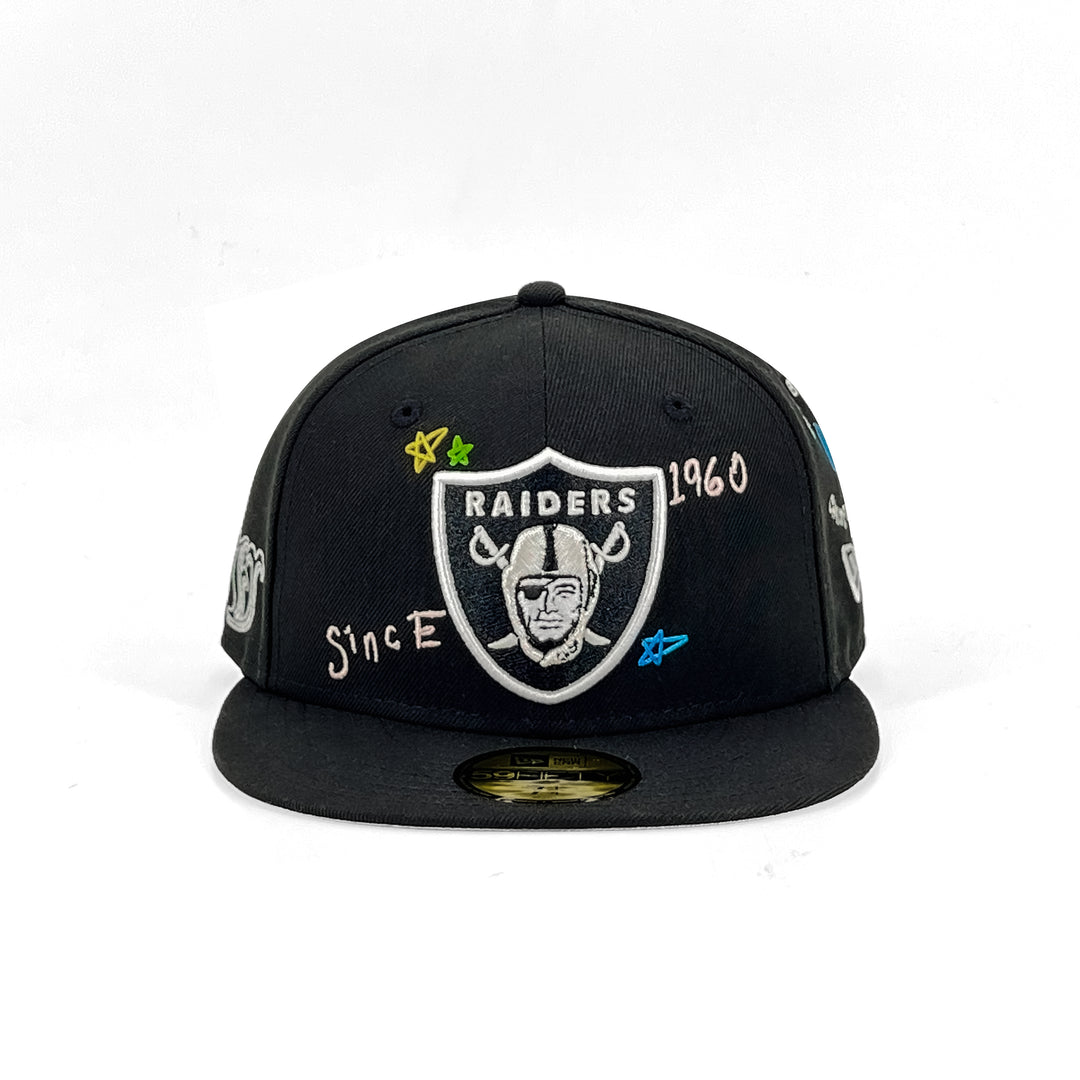 หมวกแก๊ป New Era รุ่น Las Vegas Raiders Scribble Black 59Fifty Cap