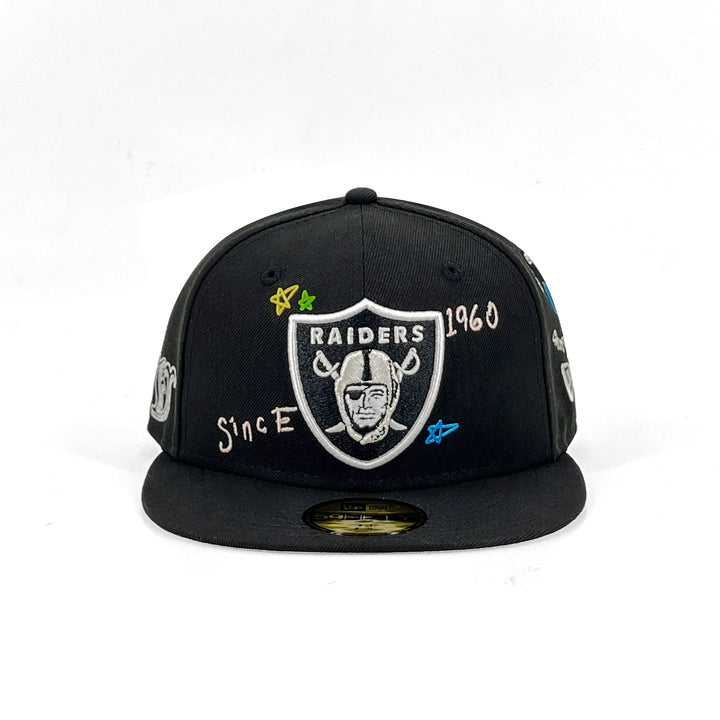 หมวกแก๊ป New Era รุ่น Las Vegas Raiders Scribble Black 59Fifty Cap