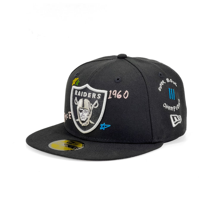 หมวกแก๊ป New Era รุ่น Las Vegas Raiders Scribble Black 59Fifty Cap