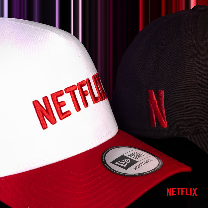 New Era หมวกรุ่น New Era X Netflix Netflix Logo White/ Scarlet 9Forty Trucker Cap