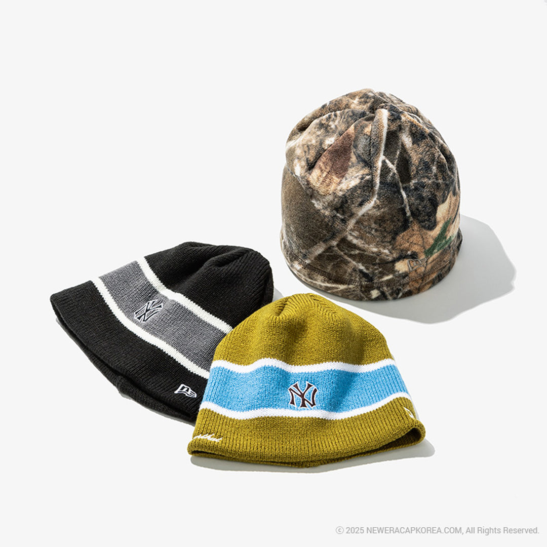 New Era หมวกรุ่น New Era X Thisisneverthat New York Yankees Black Knit Medium Cap