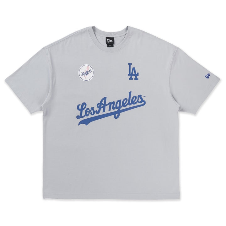 เสื้อโอเวอร์ไซส์ New Era รุ่น Los Angeles Dodgers Ne Fan Fam Dolphin Gray Oversized Short Sleeve T-Shirt