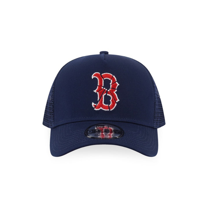 หมวกแก๊ป New Era รุ่น Boston Red Sox Shattered Logo Oceanside Blue 9Forty A-Frame Trucker Cap