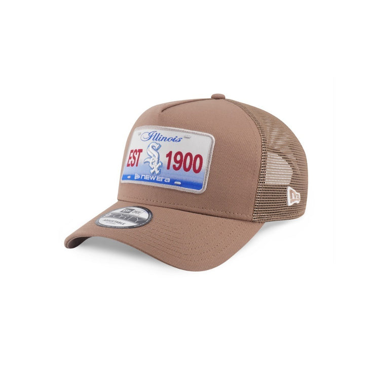 หมวกแก๊ป New Era รุ่น Chicago White Sox License Plate Khaki 9Forty A-Frame Trucker Cap