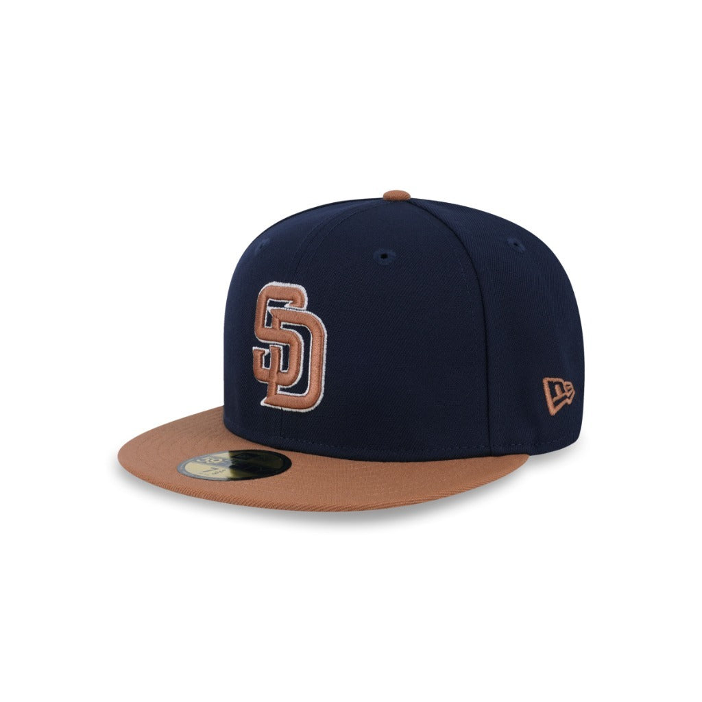หมวกแก๊ป New Era รุ่น 59Fifty MLB Cooperstown Pack - San Diego Padres 2-Tone Light Bronze Visor Night Shift Navy 59Fifty Cap