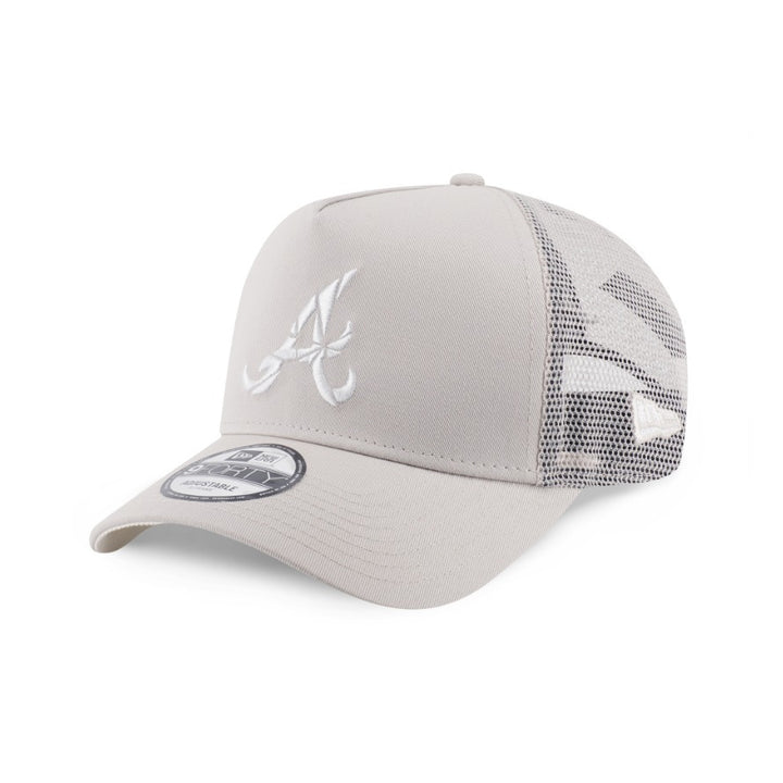 หมวกแก๊ป New Era รุ่น Atlanta Braves Shattered Logo Vintage Stone 9Forty A-Frame Trucker Cap
