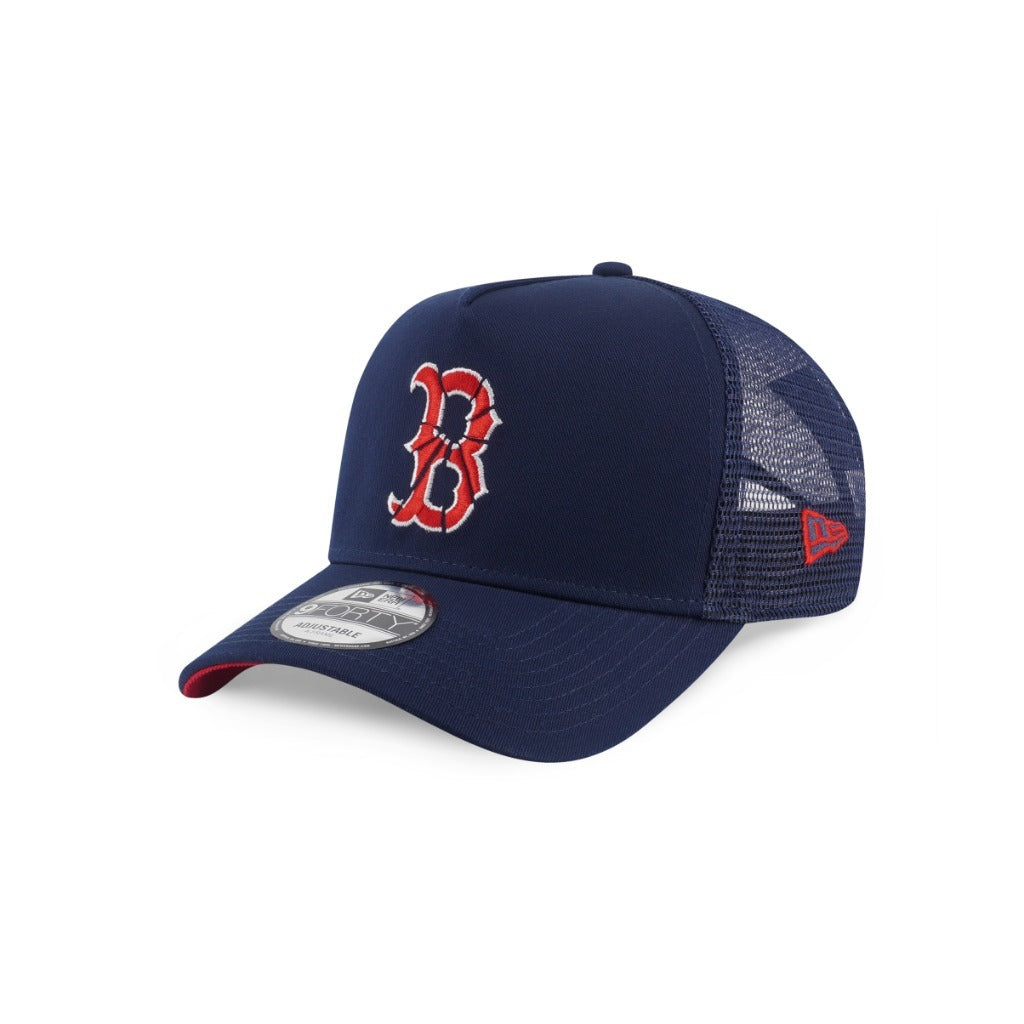 หมวกแก๊ป New Era รุ่น Boston Red Sox Shattered Logo Oceanside Blue 9Forty A-Frame Trucker Cap