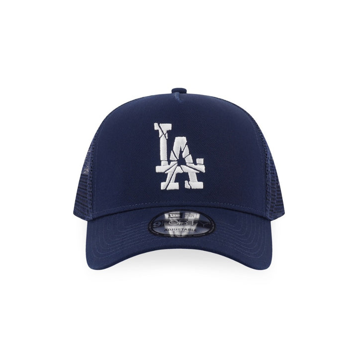 หมวกแก๊ป New Era รุ่น Los Angeles Dodgers Shattered Logo Oceanside Blue 9Forty A-Frame Trucker Cap