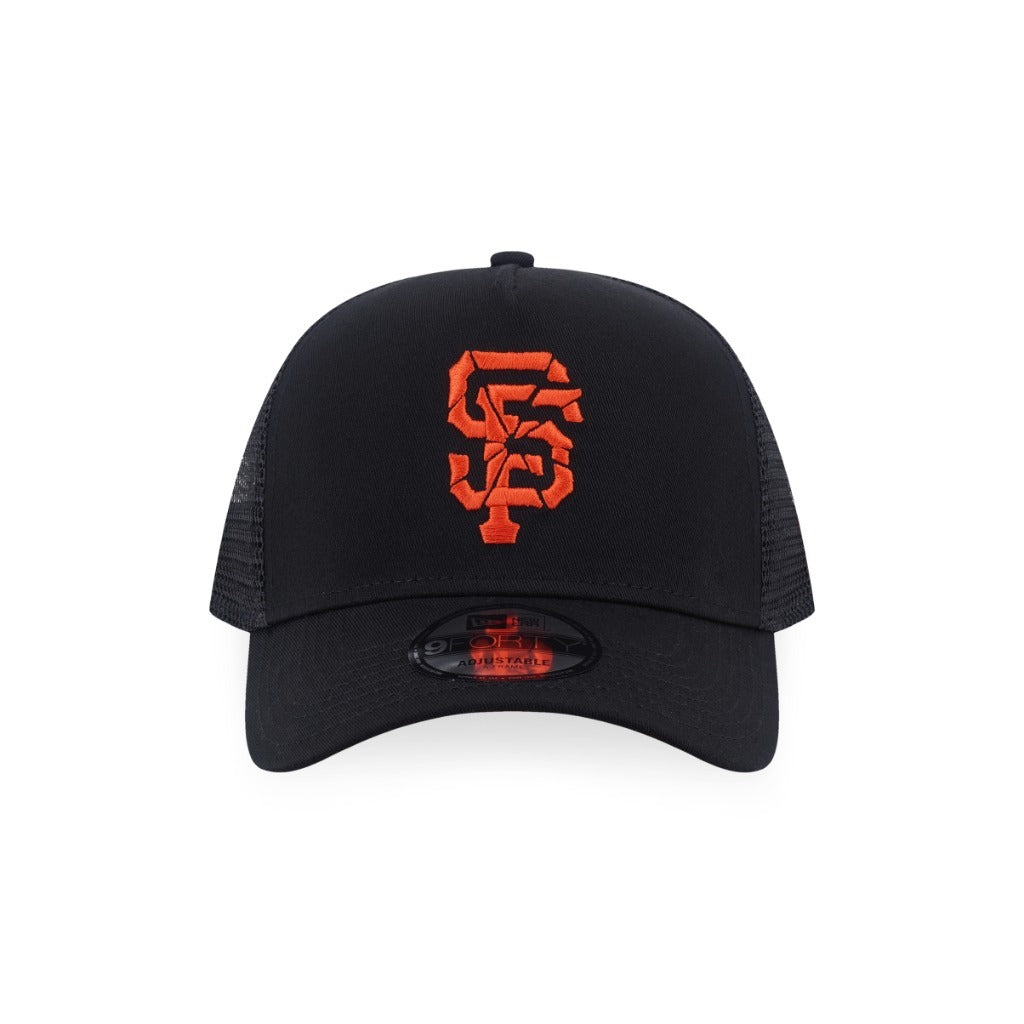 หมวกแก๊ป New Era รุ่น San Francisco Giants Shattered Logo Black 9Forty A-Frame Trucker Cap