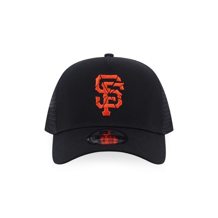 หมวกแก๊ป New Era รุ่น San Francisco Giants Shattered Logo Black 9Forty A-Frame Trucker Cap