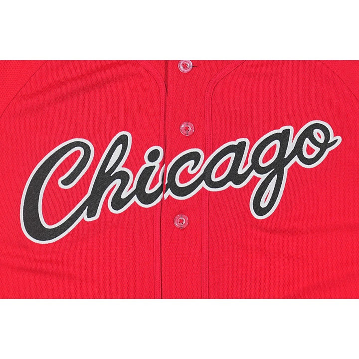 เสื้อเจอร์ซีย์ New Era รุ่น Chicago Bulls NBA Hardwood Classics Scarlet Red Baseball Jersey