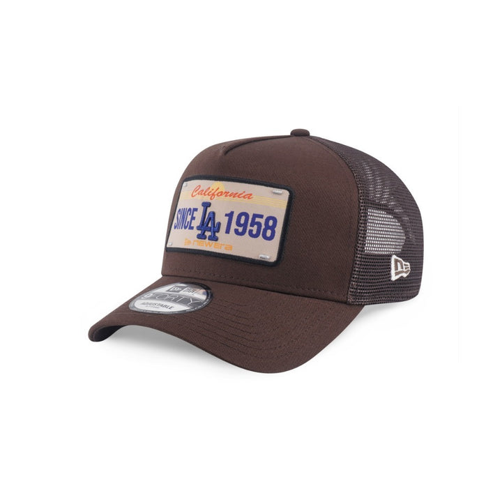 หมวกแก๊ป New Era รุ่น Los Angeles Dodgers License Plate Walnut 9Forty A-Frame Trucker Cap