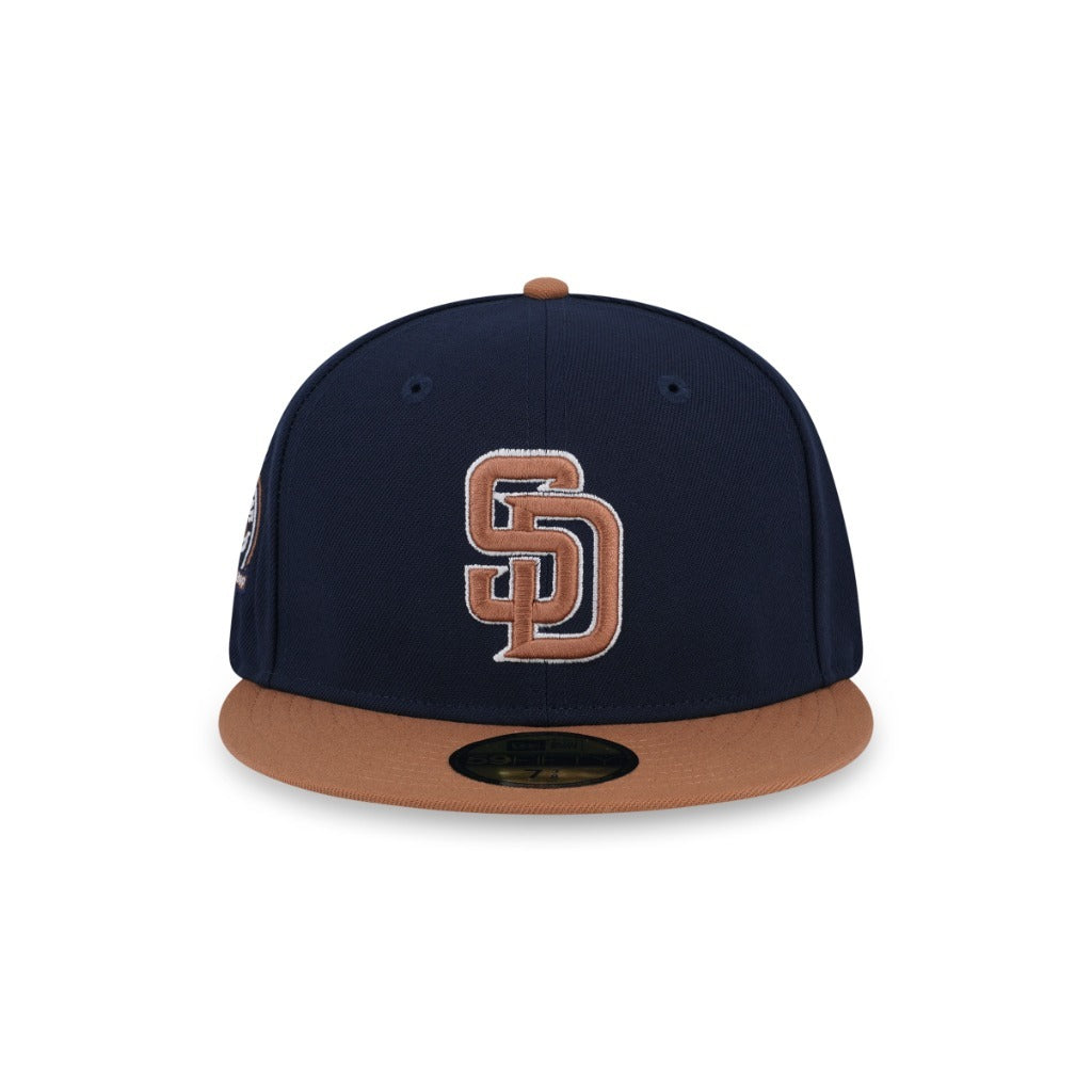 หมวกแก๊ป New Era รุ่น 59Fifty MLB Cooperstown Pack - San Diego Padres 2-Tone Light Bronze Visor Night Shift Navy 59Fifty Cap