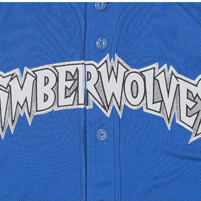 เสื้อเจอร์ซีย์ New Era รุ่น Minnesota Timberwolves NBA Hardwood Classics Seashore Blue Baseball Jersey