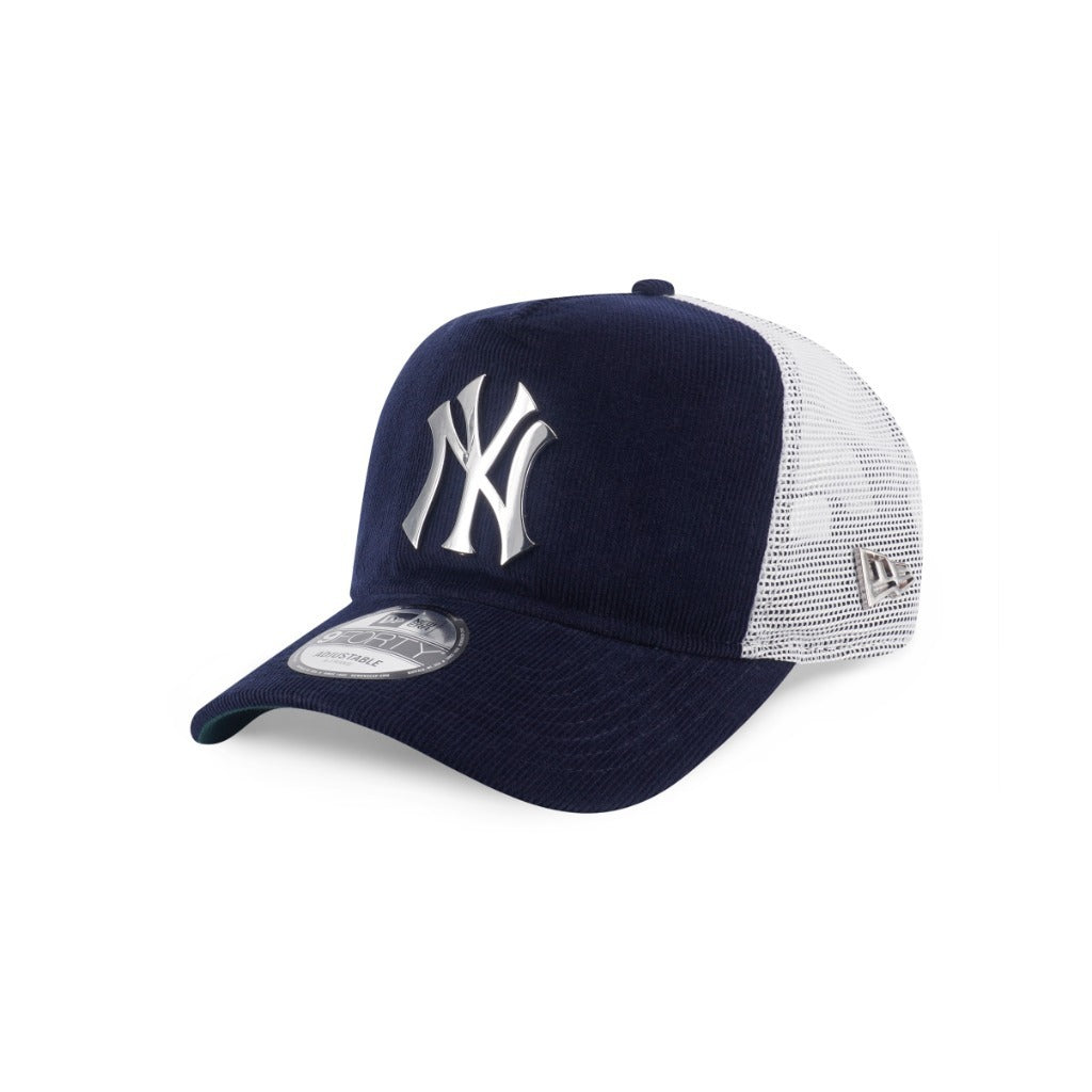 หมวกแก๊ป New Era รุ่น New York Yankees Metal Badge Corduroy Navy 9Forty A-Frame Trucker Cap