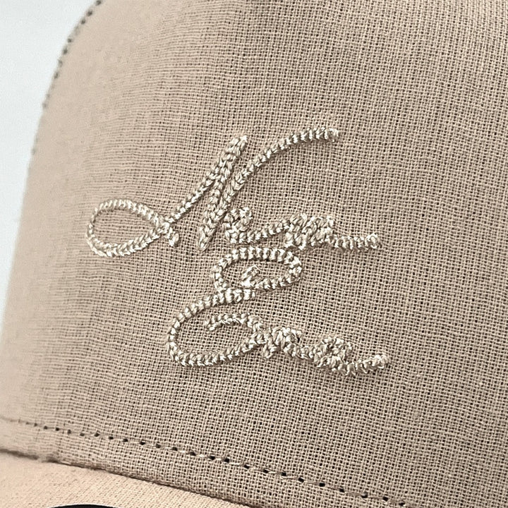 หมวกแก๊ป New Era รุ่น New Era Cotton Linen Beige 9Forty A-Frame Trucker Cap