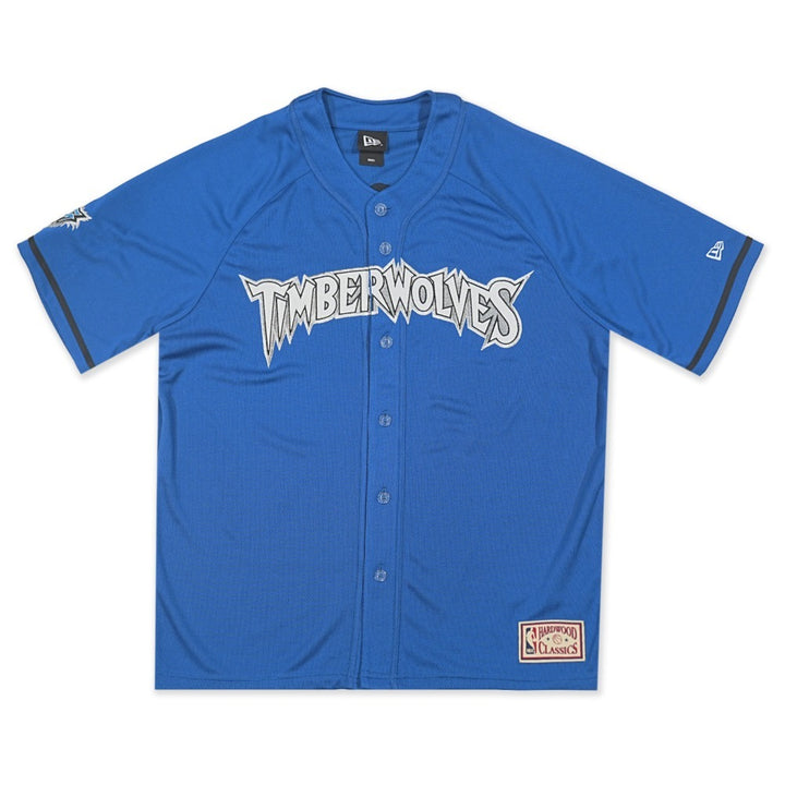 เสื้อเจอร์ซีย์ New Era รุ่น Minnesota Timberwolves NBA Hardwood Classics Seashore Blue Baseball Jersey