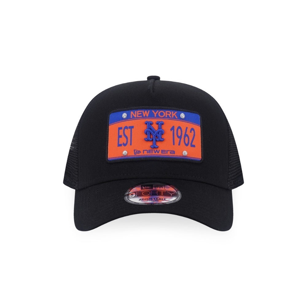หมวกแก๊ป New Era รุ่น New York Mets License Plate Black 9Forty A-Frame Trucker Cap
