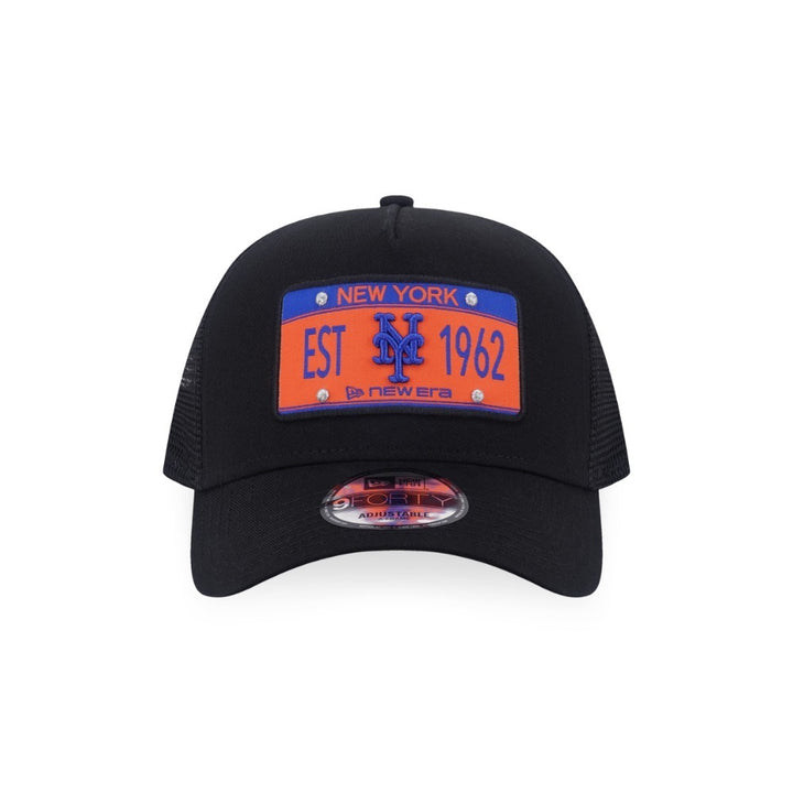 หมวกแก๊ป New Era รุ่น New York Mets License Plate Black 9Forty A-Frame Trucker Cap