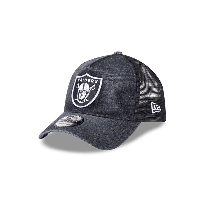 หมวกแก๊ป New Era รุ่น Las Vegas Raiders Washed Denim Black 9Forty A-Frame Trucker Cap