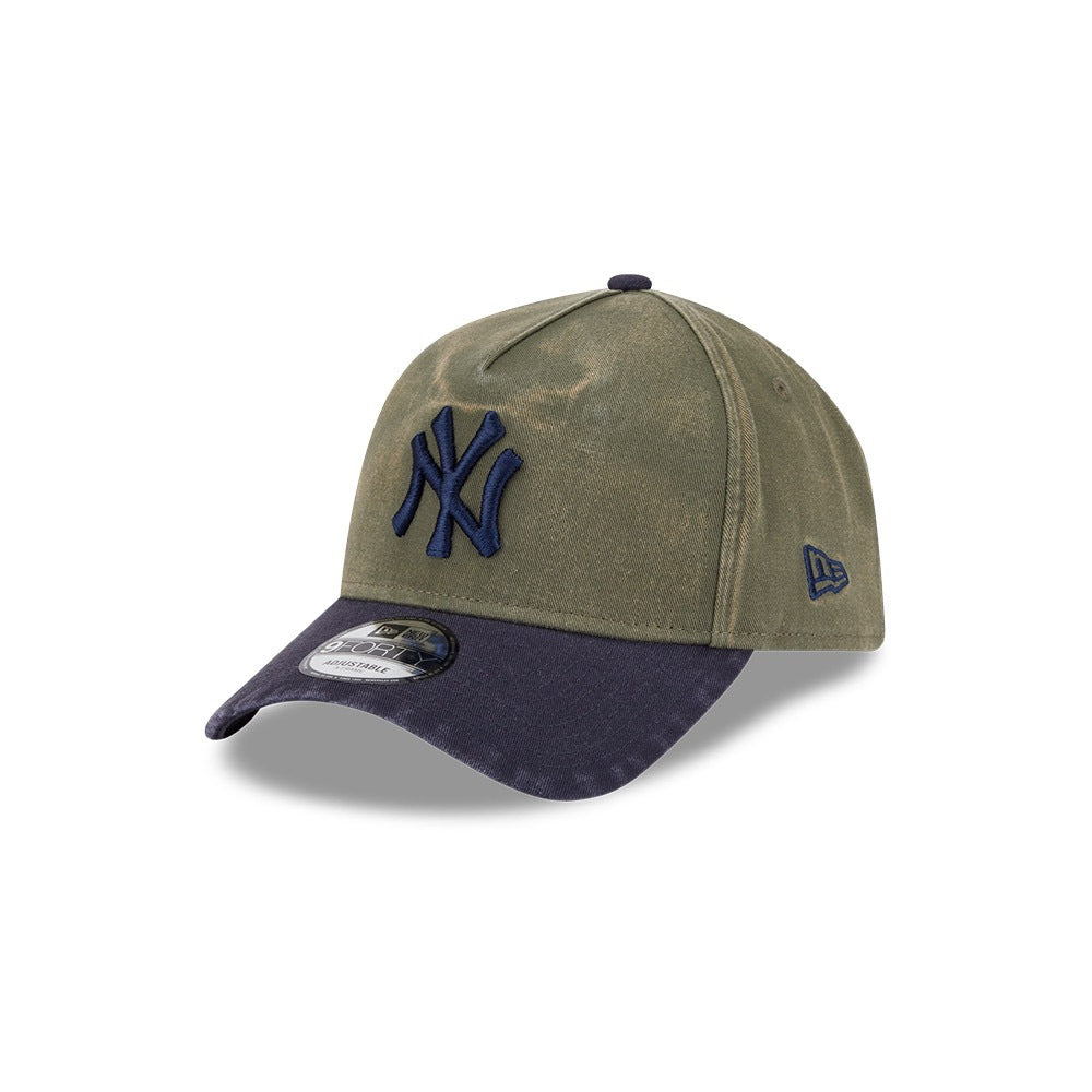 หมวกแก๊ป New Era รุ่น New York Yankees Washed 2-Tone Navy Visor New Olive 9Forty A-Frame Cap