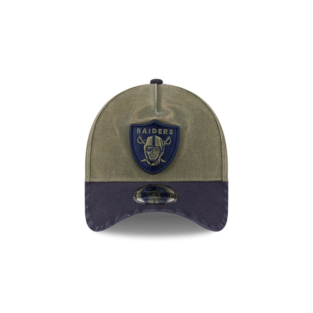 หมวกแก๊ป New Era รุ่น Las Vegas Raiders 2-Tone Navy Visor Washed New Olive 9Forty A-Frame Cap