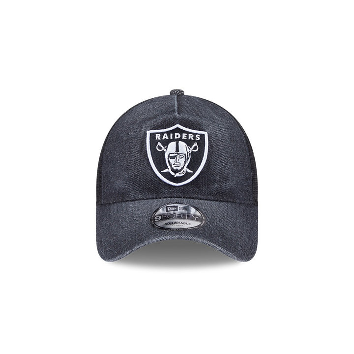 หมวกแก๊ป New Era รุ่น Las Vegas Raiders Washed Denim Black 9Forty A-Frame Trucker Cap