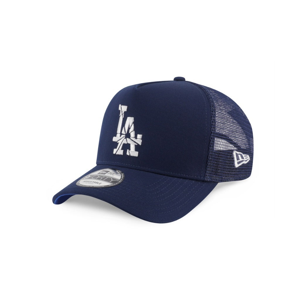 หมวกแก๊ป New Era รุ่น Los Angeles Dodgers Shattered Logo Oceanside Blue 9Forty A-Frame Trucker Cap