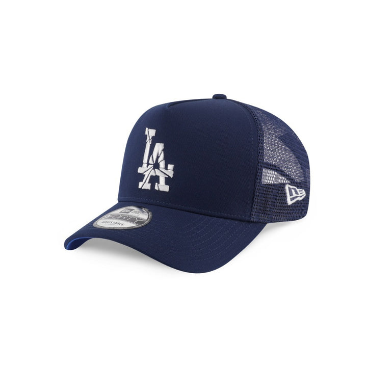 หมวกแก๊ป New Era รุ่น Los Angeles Dodgers Shattered Logo Oceanside Blue 9Forty A-Frame Trucker Cap