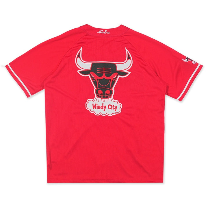 เสื้อเจอร์ซีย์ New Era รุ่น Chicago Bulls NBA Hardwood Classics Scarlet Red Baseball Jersey