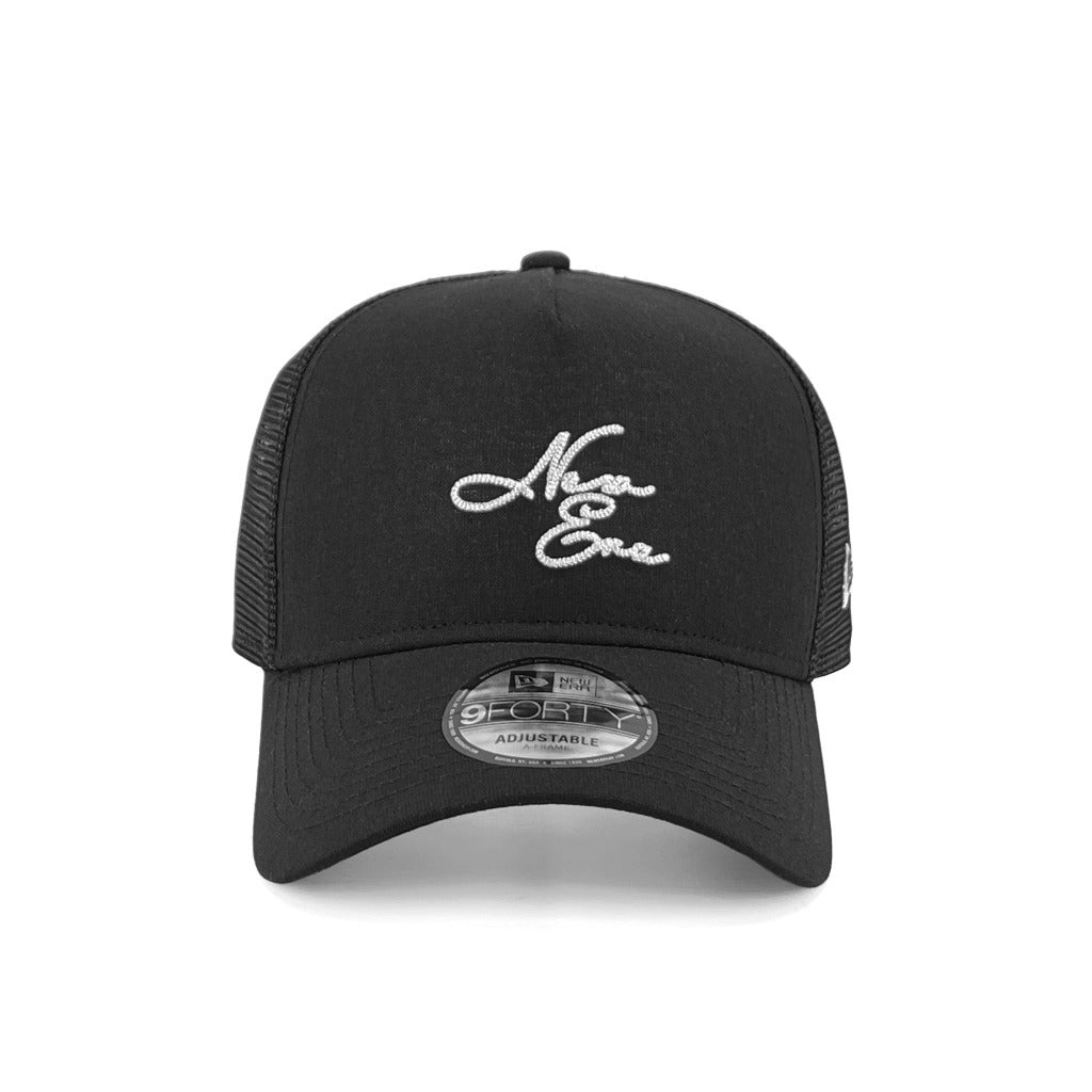 หมวกแก๊ป New Era รุ่น New Era Cotton Linen Black 9Forty A-Frame Trucker Cap