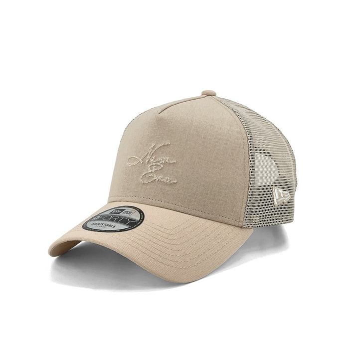 หมวกแก๊ป New Era รุ่น New Era Cotton Linen Beige 9Forty A-Frame Trucker Cap