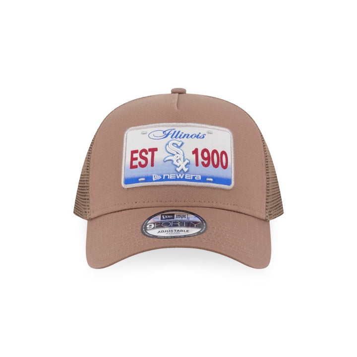 หมวกแก๊ป New Era รุ่น Chicago White Sox License Plate Khaki 9Forty A-Frame Trucker Cap