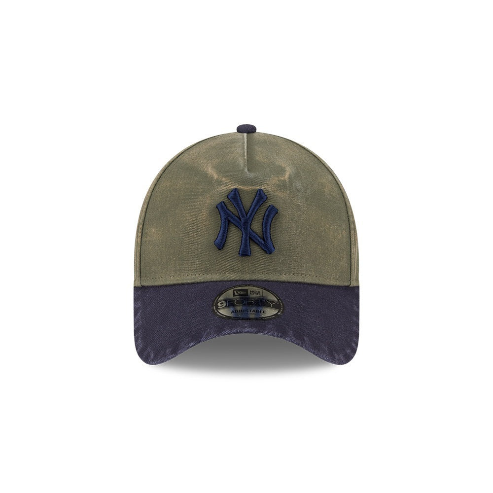 หมวกแก๊ป New Era รุ่น New York Yankees Washed 2-Tone Navy Visor New Olive 9Forty A-Frame Cap
