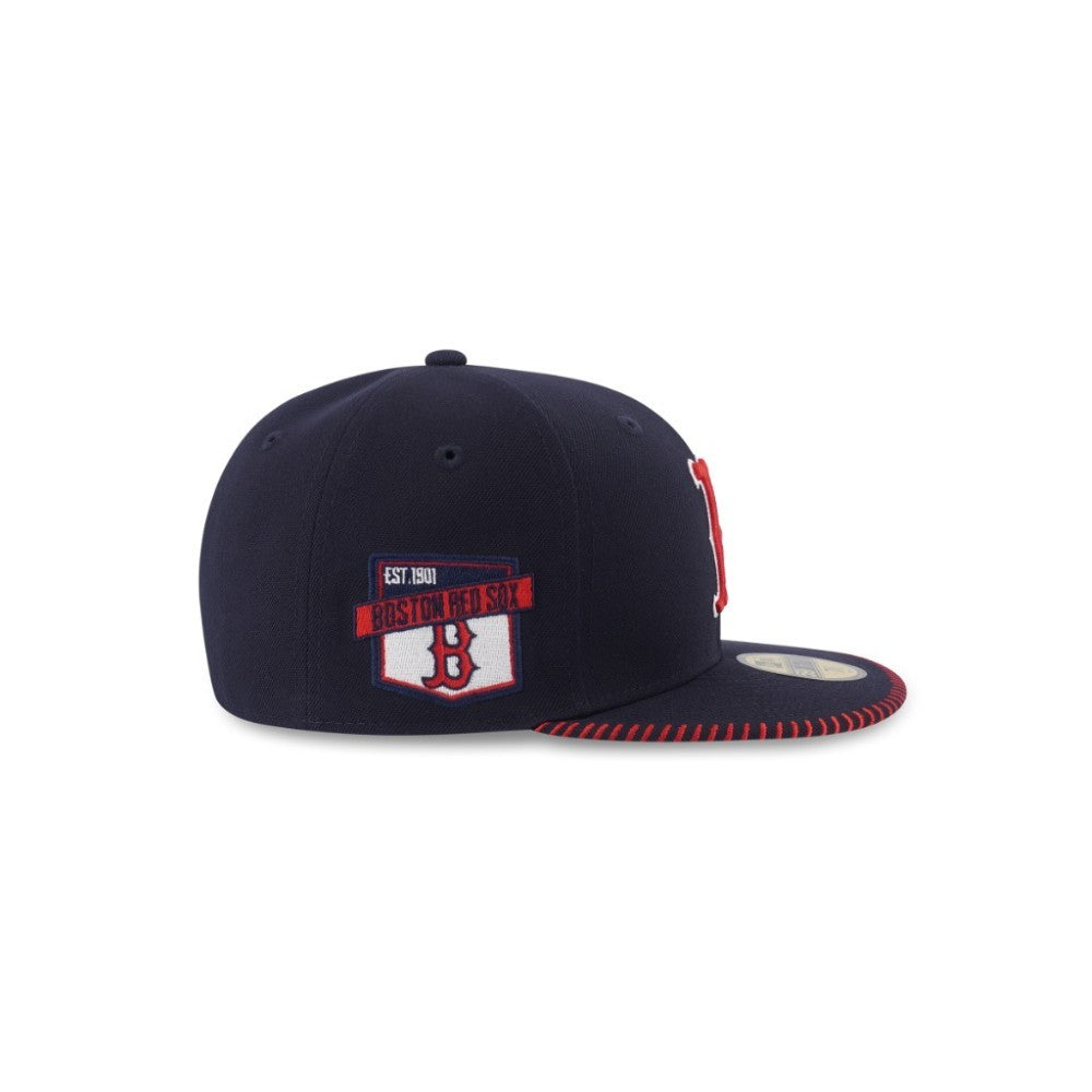หมวกแก๊ป New Era รุ่น 59Fifty Pack - Baseball Stitching Boston Red Sox Navy 59Fifty Cap