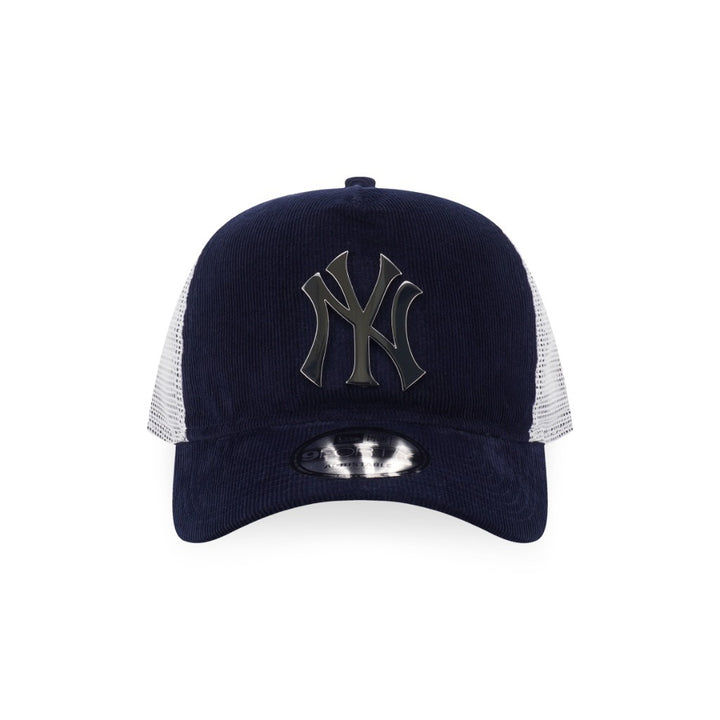 หมวกแก๊ป New Era รุ่น New York Yankees Metal Badge Corduroy Navy 9Forty A-Frame Trucker Cap