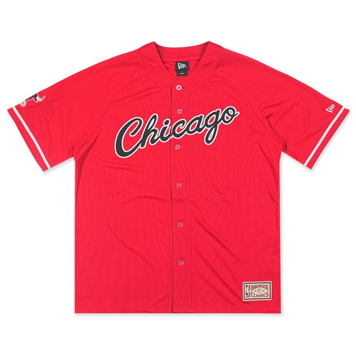 เสื้อเจอร์ซีย์ New Era รุ่น Chicago Bulls NBA Hardwood Classics Scarlet Red Baseball Jersey