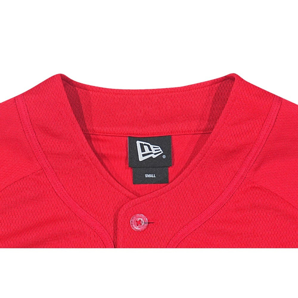 เสื้อเจอร์ซีย์ New Era รุ่น Chicago Bulls NBA Hardwood Classics Scarlet Red Baseball Jersey