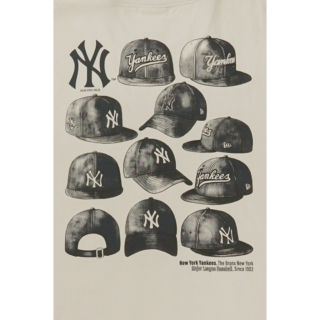 เสื้อยืดแขนสั้น New Era รุ่น New York Yankees Cap Graphic Vintage Stone Short Sleeve T-Shirt