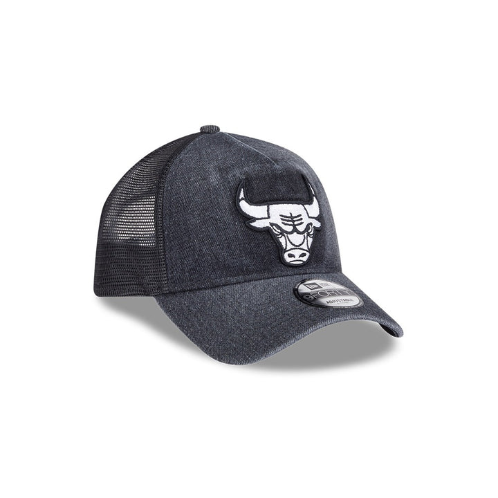 หมวกแก๊ป New Era รุ่น Chicago Bulls Washed Denim Black 9Forty A-Frame Trucker Cap
