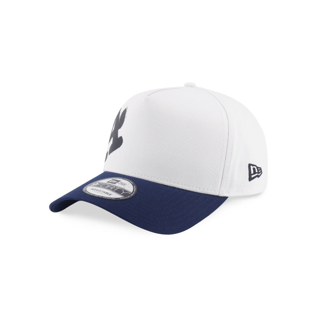 หมวกแก๊ป New Era รุ่น Los Angeles Dodgers Spray Paint 2-Tone Oceanside Blue Visor White 9Forty A-Frame Cap